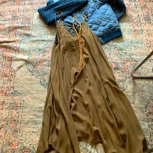 Boho olive green dress